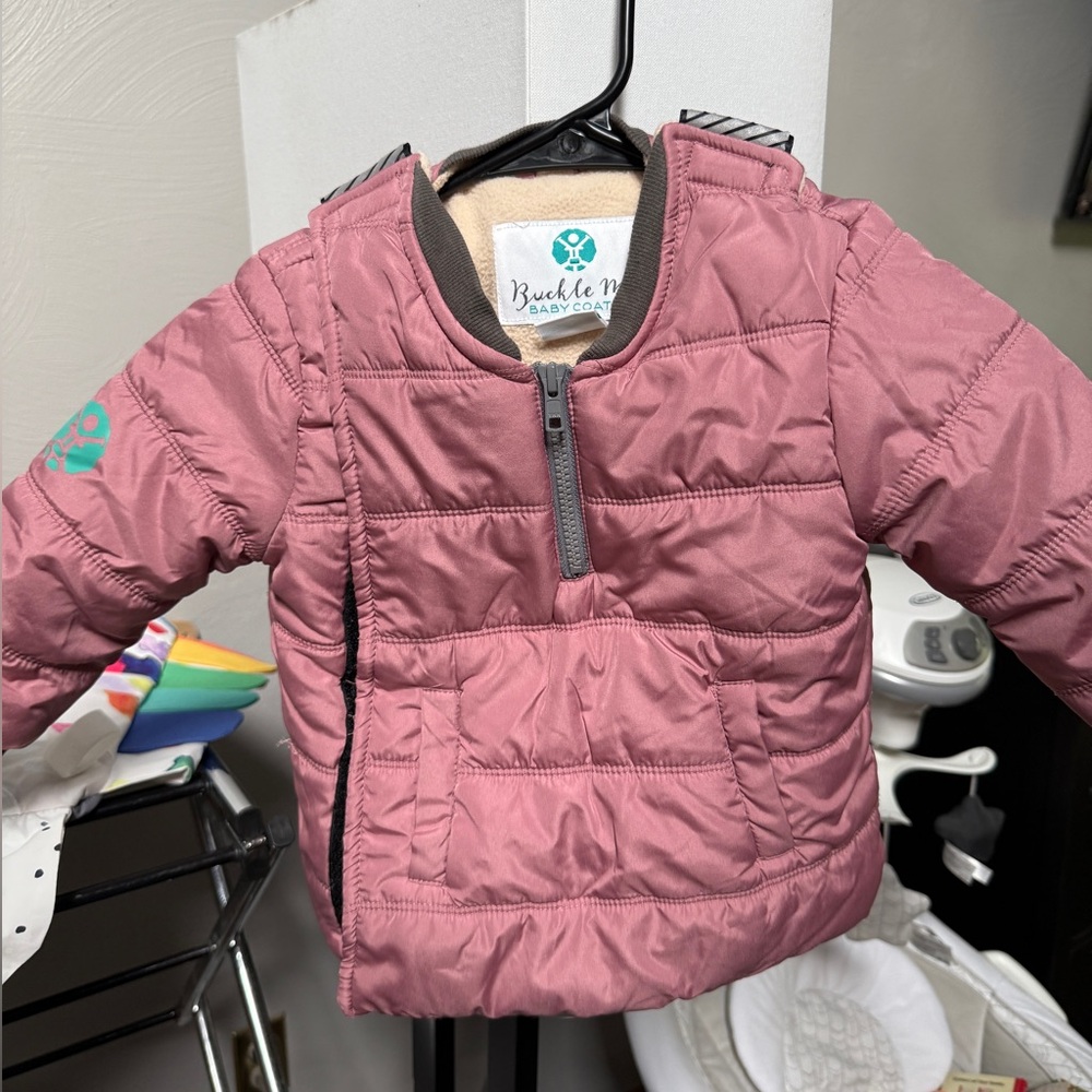 Buckle Me Pink Car Seat Safe Baby Winter Coat 2T